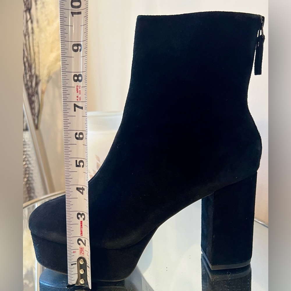 Topshop Black Suede Platform Boots - Picture 8 of 10